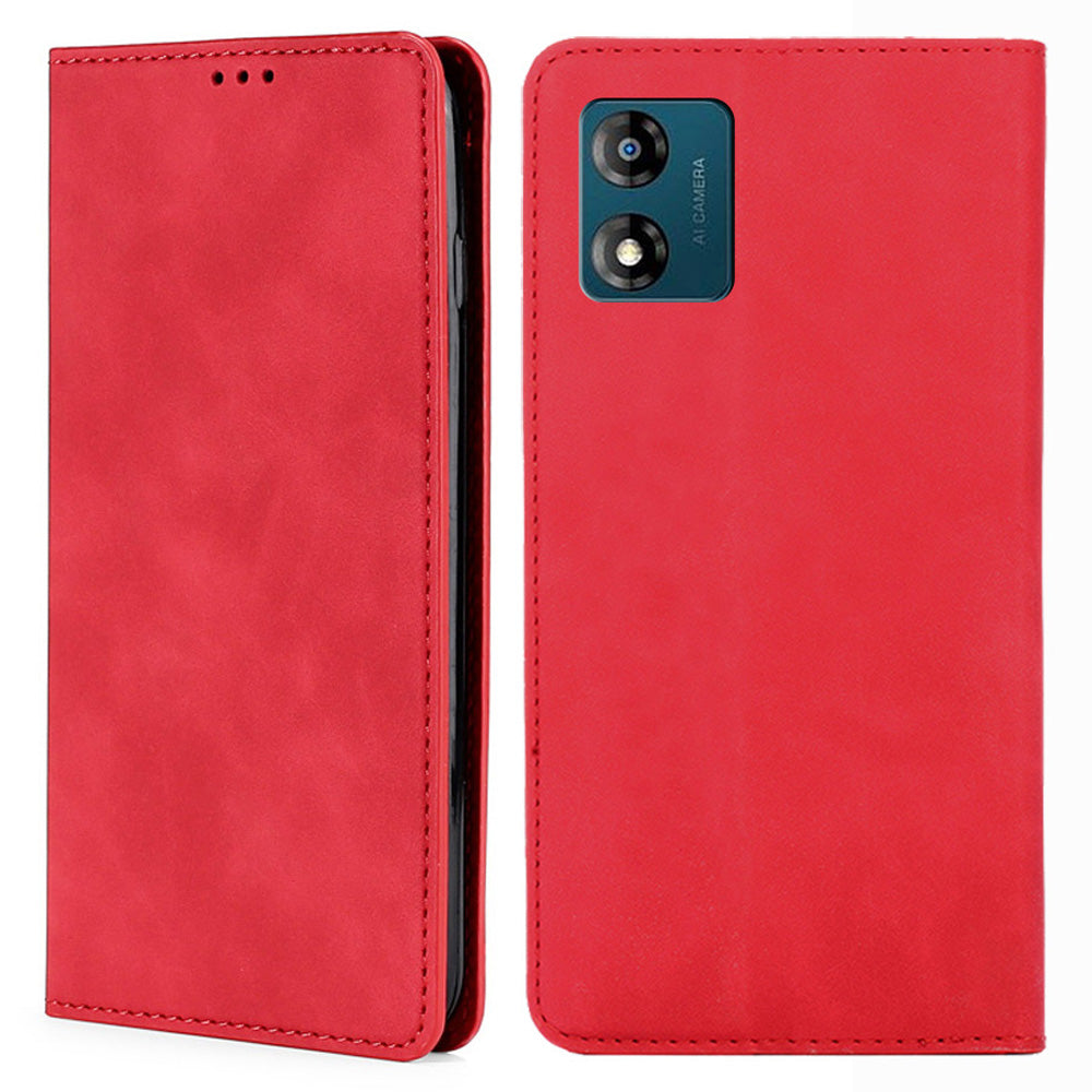 For Motorola Moto E13 4G Card Holder Protective Cover Skin-touch Leather Stand Phone Case For Motorola Moto E13 4G Card Holder Protective Cover Skin-touch Leather Stand Phone Case